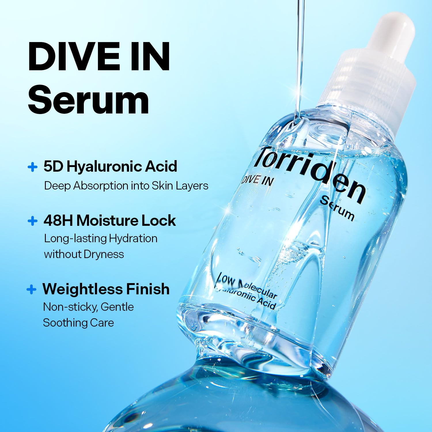 Torriden Dive-In serum, hyaluronic acid serum Korea, low molecular HA serum, hydrating face serum, Korean skincare serum, deep hydration serum, plumping serum, dewy skin serum, dry skin treatment, moisture boost serum, lightweight serum Korea,Makeupstashpk