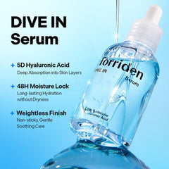 Torriden Dive-In serum, hyaluronic acid serum Korea, low molecular HA serum, hydrating face serum, Korean skincare serum, deep hydration serum, plumping serum, dewy skin serum, dry skin treatment, moisture boost serum, lightweight serum Korea,Makeupstashpk