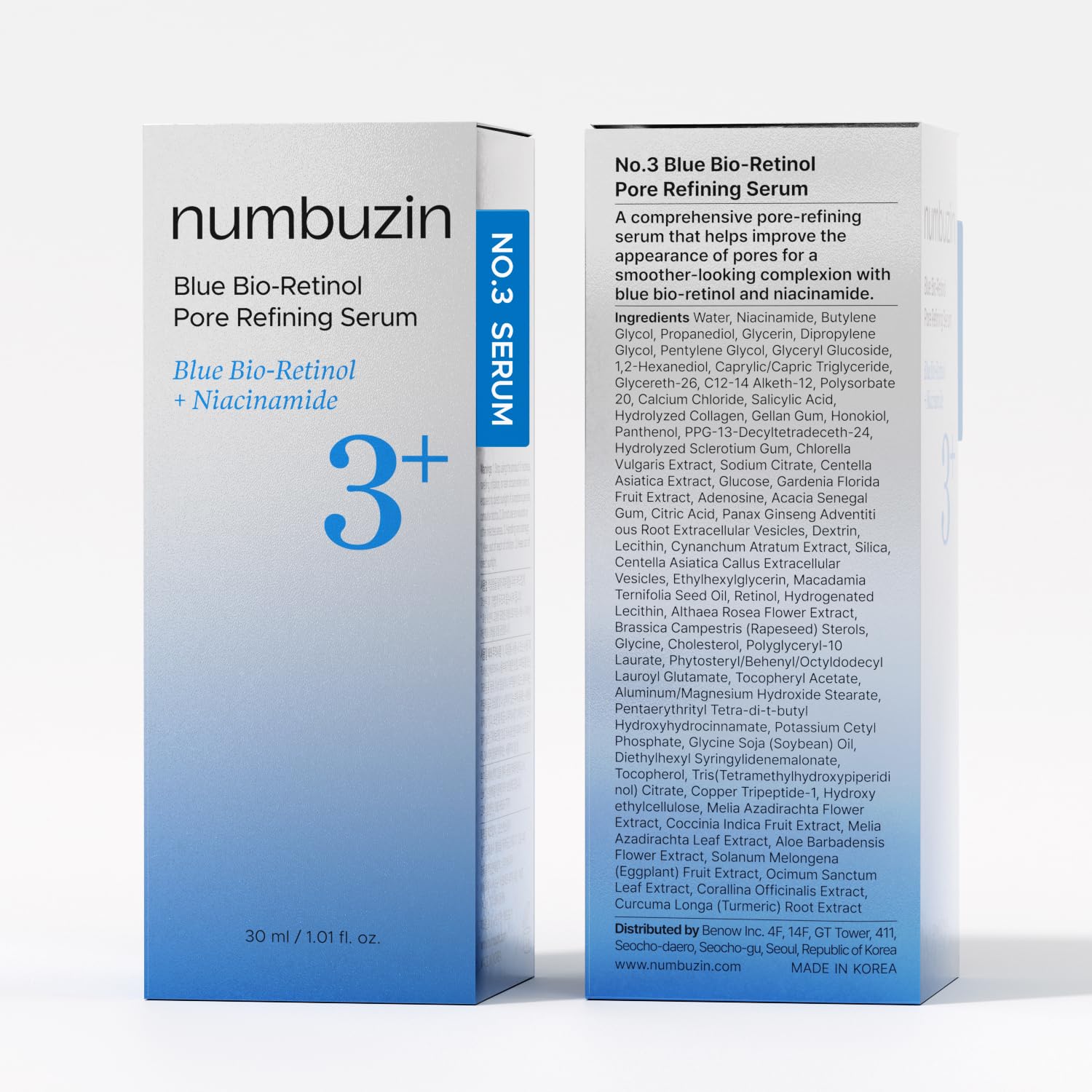 Numbuzin - No.3 Blue Bio-Retinol Pore Refining Serum 30ml