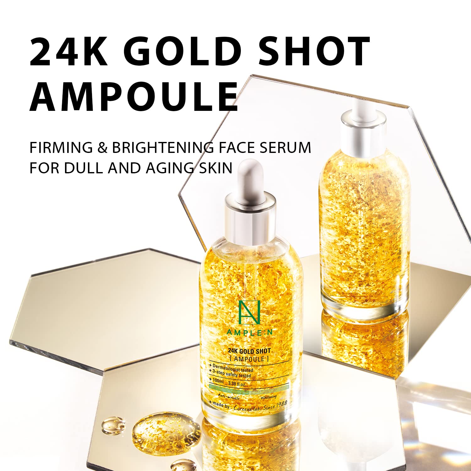 24K Gold Serum, Anti Aging Serum ,Erasing Wrinkles ,Fine Lines, Collagen , Peptides, Evens Skin Tone , Dull Skin , Saggy Skin , Makeupstashpk