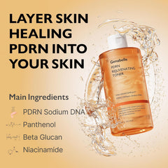 Genabelle toner, PDRN toner, hydrating facial toner, skin repair toner, Korean toner 300ml, glow toner, anti aging toner, K-beauty toner, moisturizing toner, skin barrier toner,Makeupstashpk