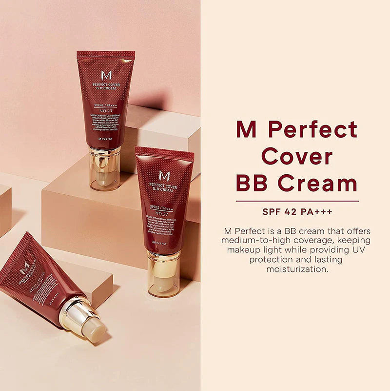 Missha - M Perfect Cover BB Cream SPF 42 PA+++ 50ml Color - Makeup Stash Pakistan