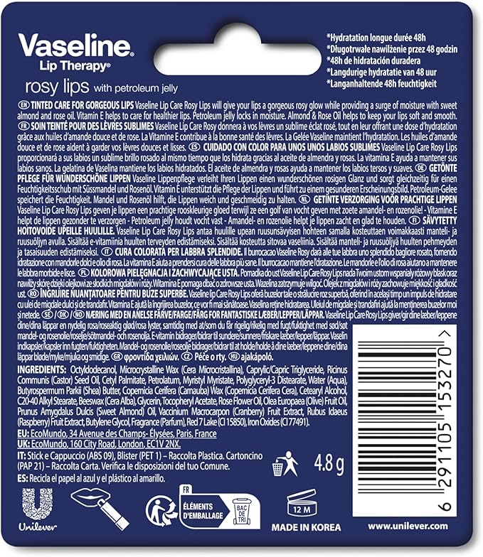 Vaseline - Lip Therapy Rosy Lips 4.8g - Makeup Stash Pakistan