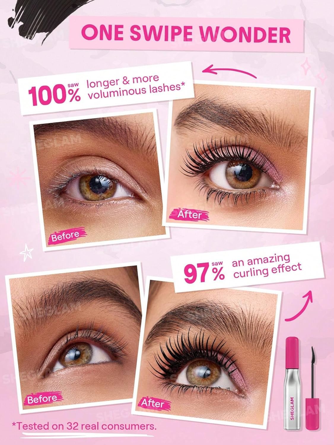 Sheglam mascara, ultra lash lift mascara, lengthening mascara, lifting mascara, volume mascara, long lasting mascara pakistan, eye makeup mascara, clump free mascara,Makeupstashpk