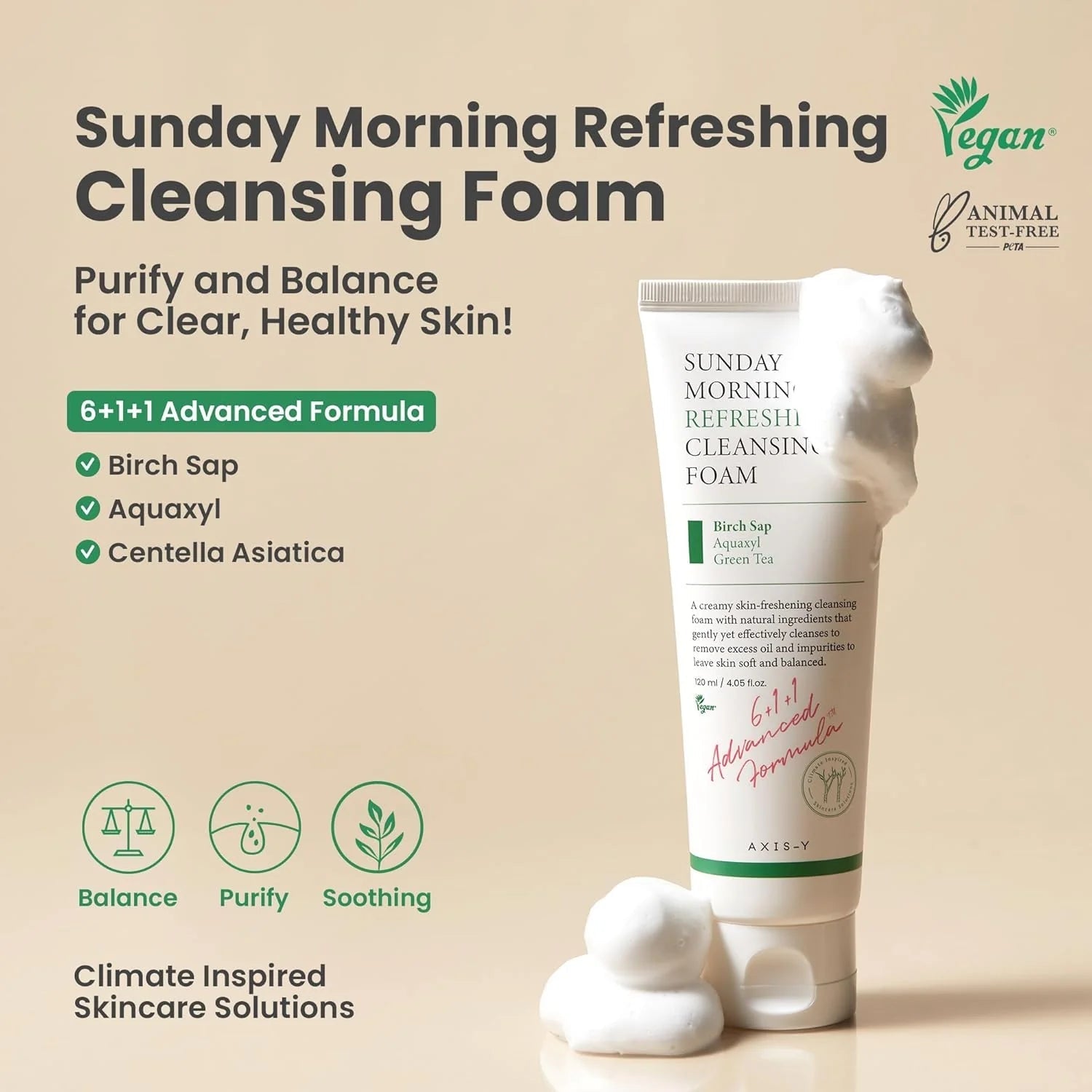Axis-y cleansing foam, sunday morning cleanser, low ph face wash korea, gentle cleanser sensitive skin, korean face wash acne prone, hydrating cleanser,Makeupstashpk