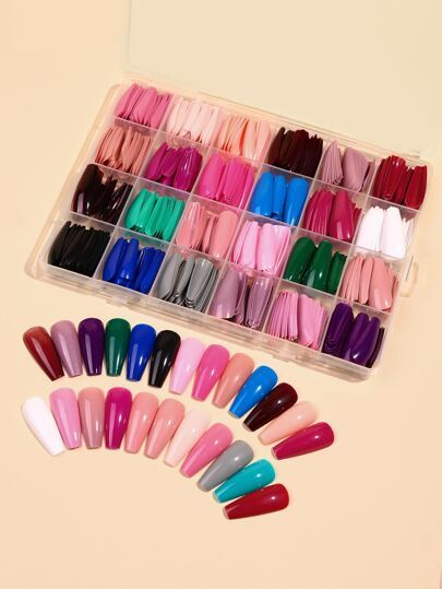 Colorful , Acrylic Fake Nails  , daily wear , DIY Nail Art , Makeupstashpk
