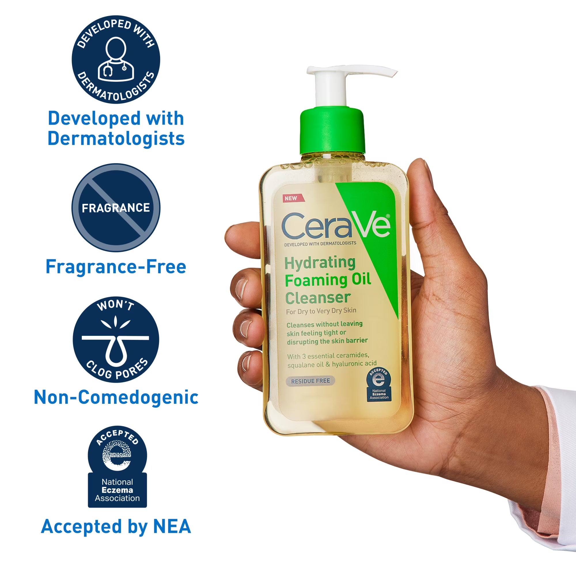 hydrating cleanser, foaming oil cleanser, dry skin,gentle face wash, ceramide cleanser, squalane cleanser, sensitive skin cleanser, face and body cleanser, fragrance free cleanser- Makeup Stash Pakistan