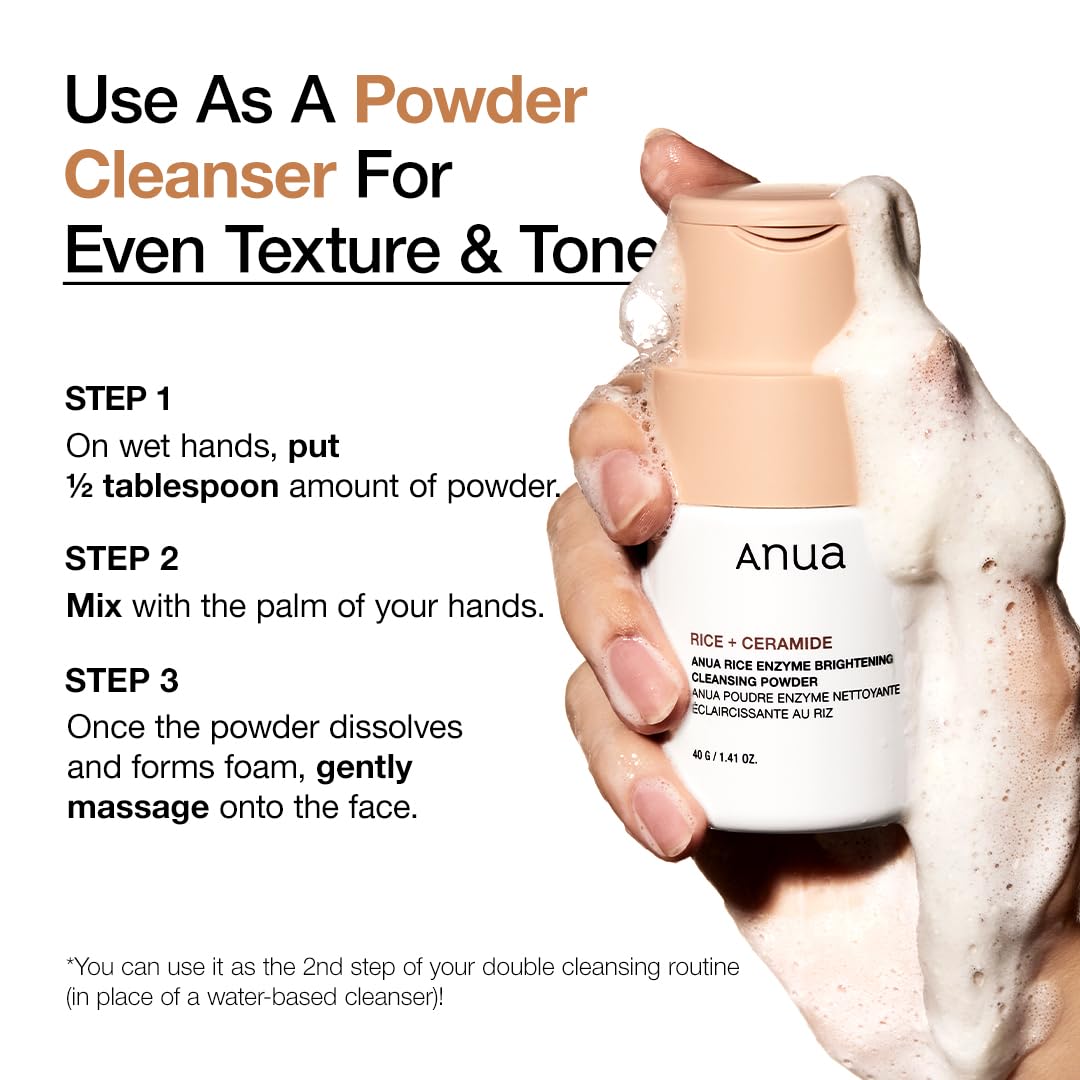 Anua - Rice Enzyme Brightening Cleansing Powder 40g - Makeup Stash Pakistan 