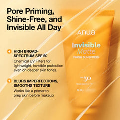 Anua, Anua Sunscreen, SPF 50, PA+++, Sunscreen, Face Sunscreen, Korean Sunscreen, Korean Skincare, Matte Sunscreen, Invisible Sunscreen, Daily Sunscreen, Lightweight Sunscreen, UV Protection - Makeupstashpk