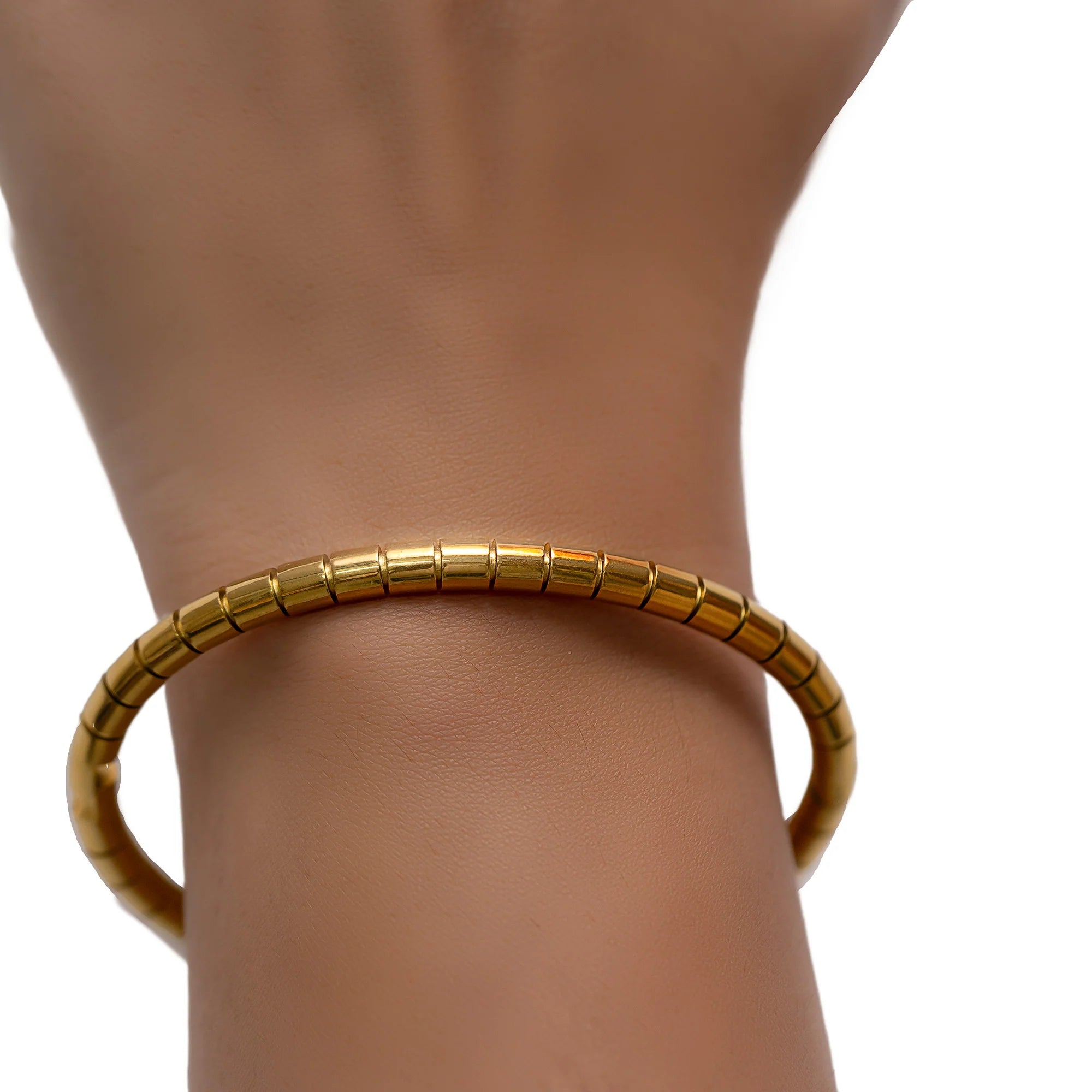 Cartier Bracelet – Gold Plated Stainless Steel | Classic Screw Design Bangle