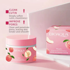 Bioaqua Peach Extract Fruit Acid Exfoliating Face Gel Cream – Gentle AHA Peeling & Brightening Moisturizer