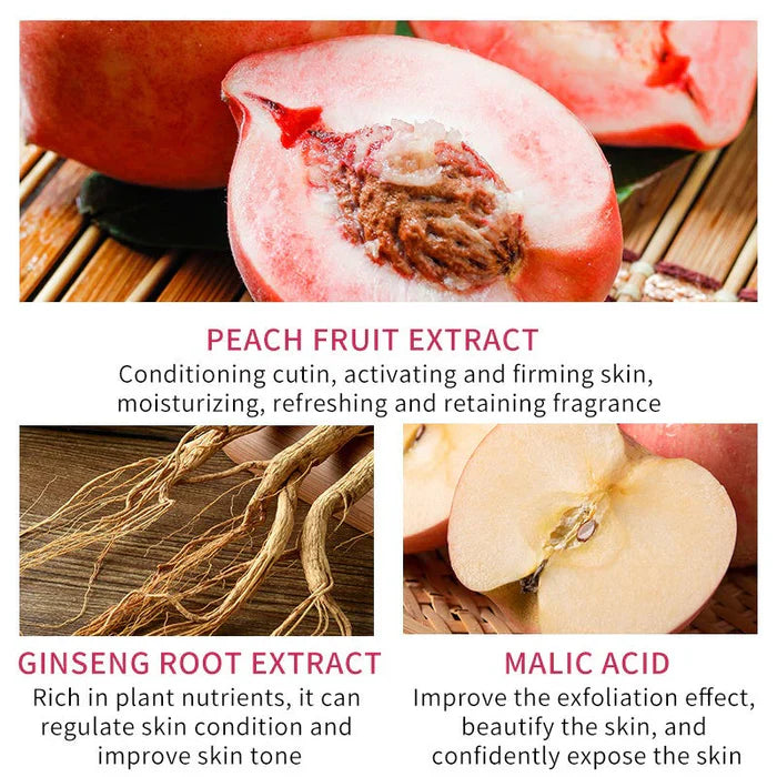 Bioaqua Peach Extract Fruit Acid Exfoliating Face Gel Cream – Gentle AHA Peeling & Brightening Moisturizer