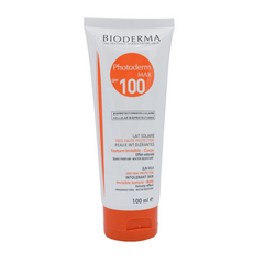 photoderm lait solaire 100ml, spf 100 sunscreen, face body sunscreen, hydrating sunscreen, sensitive skin sunblock, french pharmacy sunscreen, high protection sunscreen, sunscreen for dry skin, uv protection cream, outdoor sunscreen, family sunscreen, bioderma photoderm max - Makeup Stash Pakistan