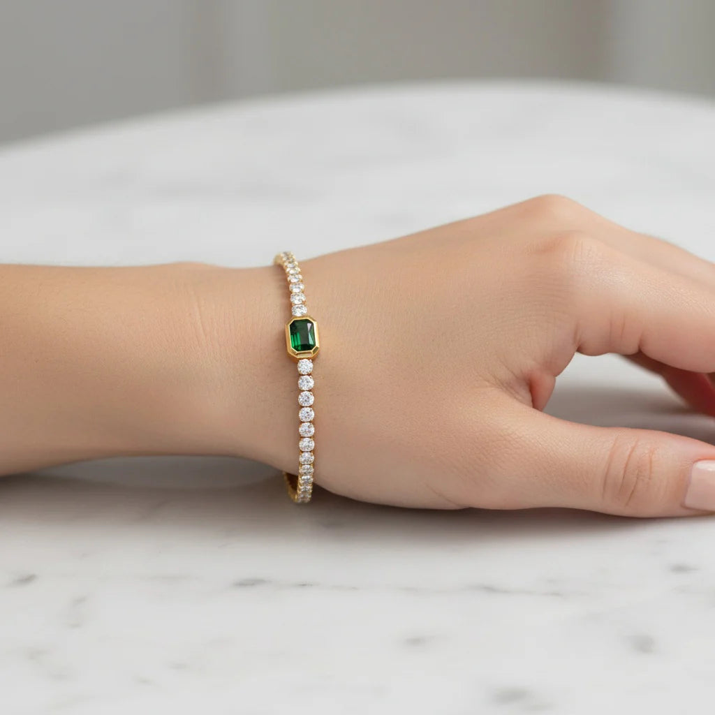 tennis bracelet women, gold plated tennis bracelet, cz bracelet women, diamond look bracelet, elegant bracelet women, stainless steel jewelry women, sparkle bracelet,Makeupstashpk