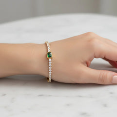 tennis bracelet women, gold plated tennis bracelet, cz bracelet women, diamond look bracelet, elegant bracelet women, stainless steel jewelry women, sparkle bracelet,Makeupstashpk
