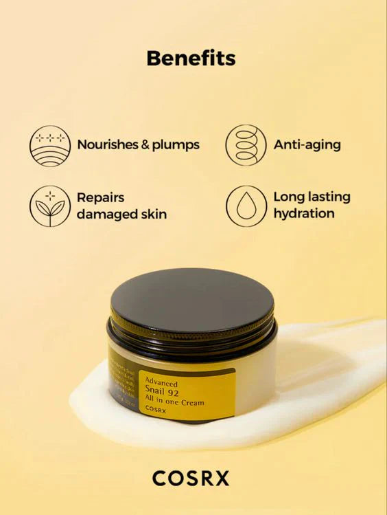 COSRX Advanced Snail 92 All In One Cream 100ml – Repairing & Hydrating Snail Mucin Moisturizer