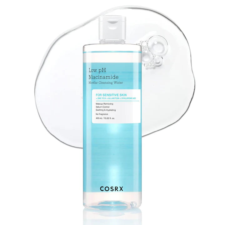 niacinamide cleansing water, low ph cleanser cosrx, korean makeup remover, gentle micellar water, brightening cleanser k beauty, sensitive skin cleanser, oil control cleanser, cosrx niacinamide cleanser, skincare cleansing water - Makeup Stash Pakistan