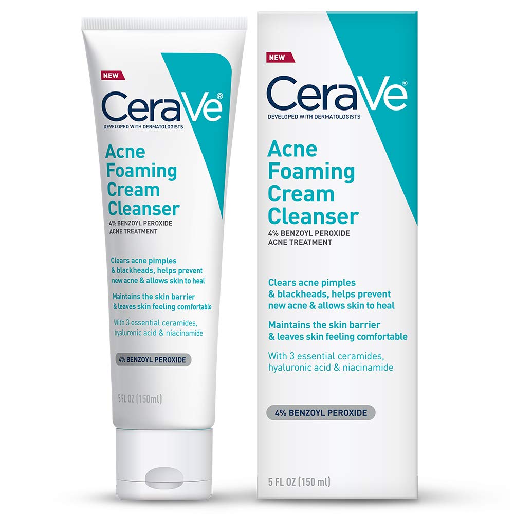 Cerave Acne Foaming Cream Cleanser with 4% Benzoyl Peroxide - Makeup Stash Pakistan