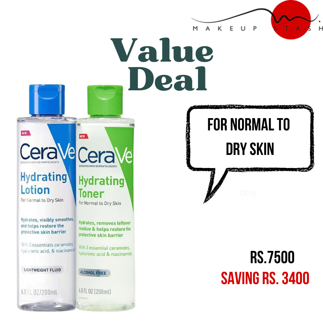 Cerave Hydrating Toner + Lotion Bundle - Makeup Stash Pakistan