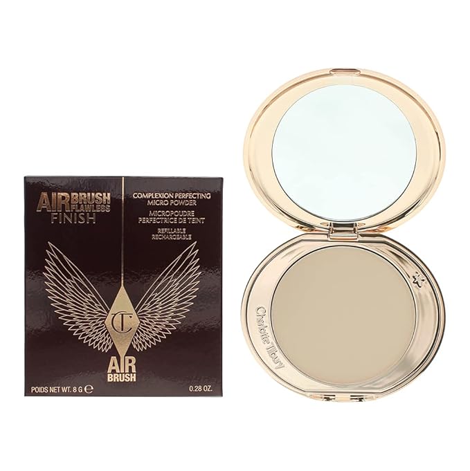 Airbrush Flawless Finish, Charlotte Tilbury powder, refillable setting powder, pressed powder makeup, airbrush flawless powder, luxury setting powder, pore blurring powder, soft focus powder, flawless finish makeup- Makeupstashpk