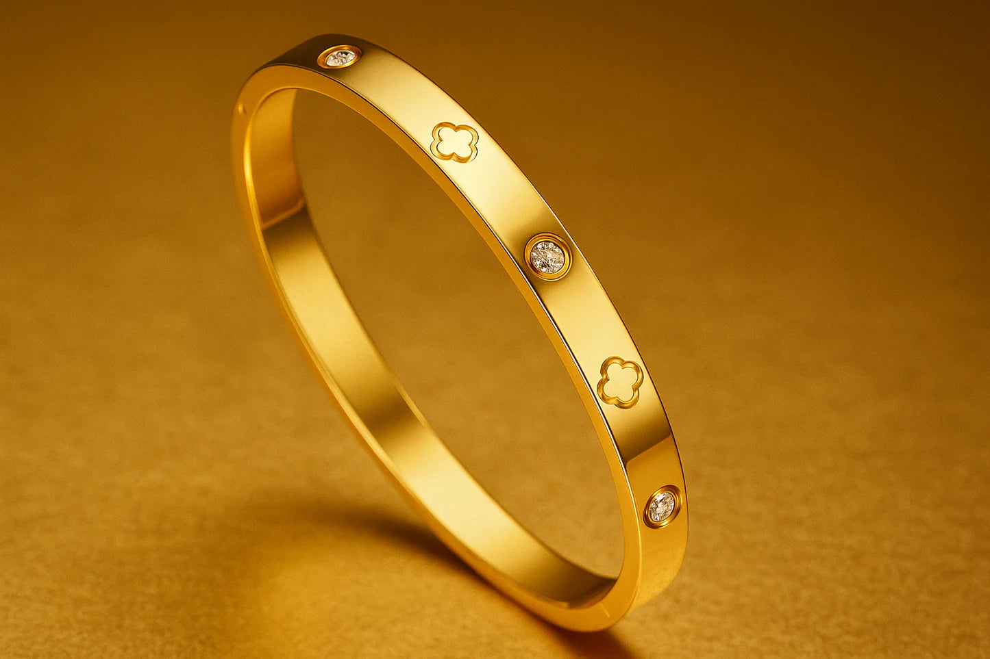 Gold-Plated Rhinestone-Cut Bracelet with Open Clasp | Elegant Sparkling Wrist Cuff