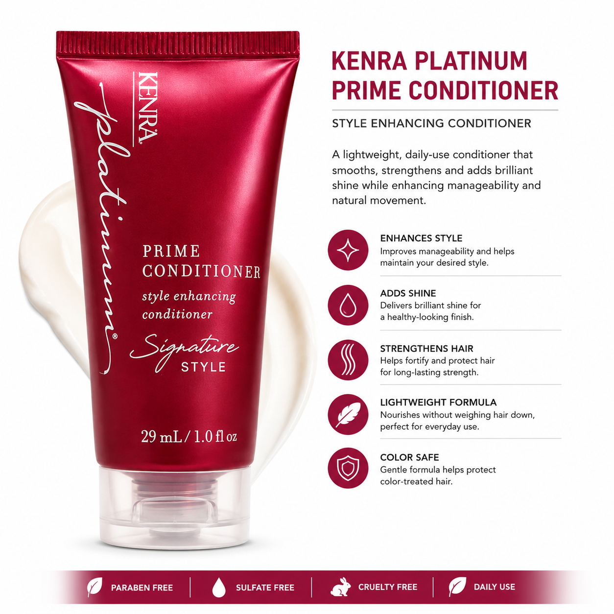 Kenra Professional, Kenra Platinum, Platinum Prime Conditioner, Signature Style, Kenra Conditioner, Hair Conditioner, Travel Size Conditioner, Hydrating Conditioner, Moisturizing Conditioner, Detangling Conditioner - Makeupstashpk