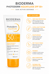 Bioderma, Bioderma Photoderm, Photoderm Aquafluide, Bioderma SPF 50+, Invisible Sunscreen, Oil Free Sunscreen, Face Sunscreen, SPF 50 Plus, UVA UVB Protection, Daily Sunscreen, Sensitive Skin Sunscreen - Makeupstashpk