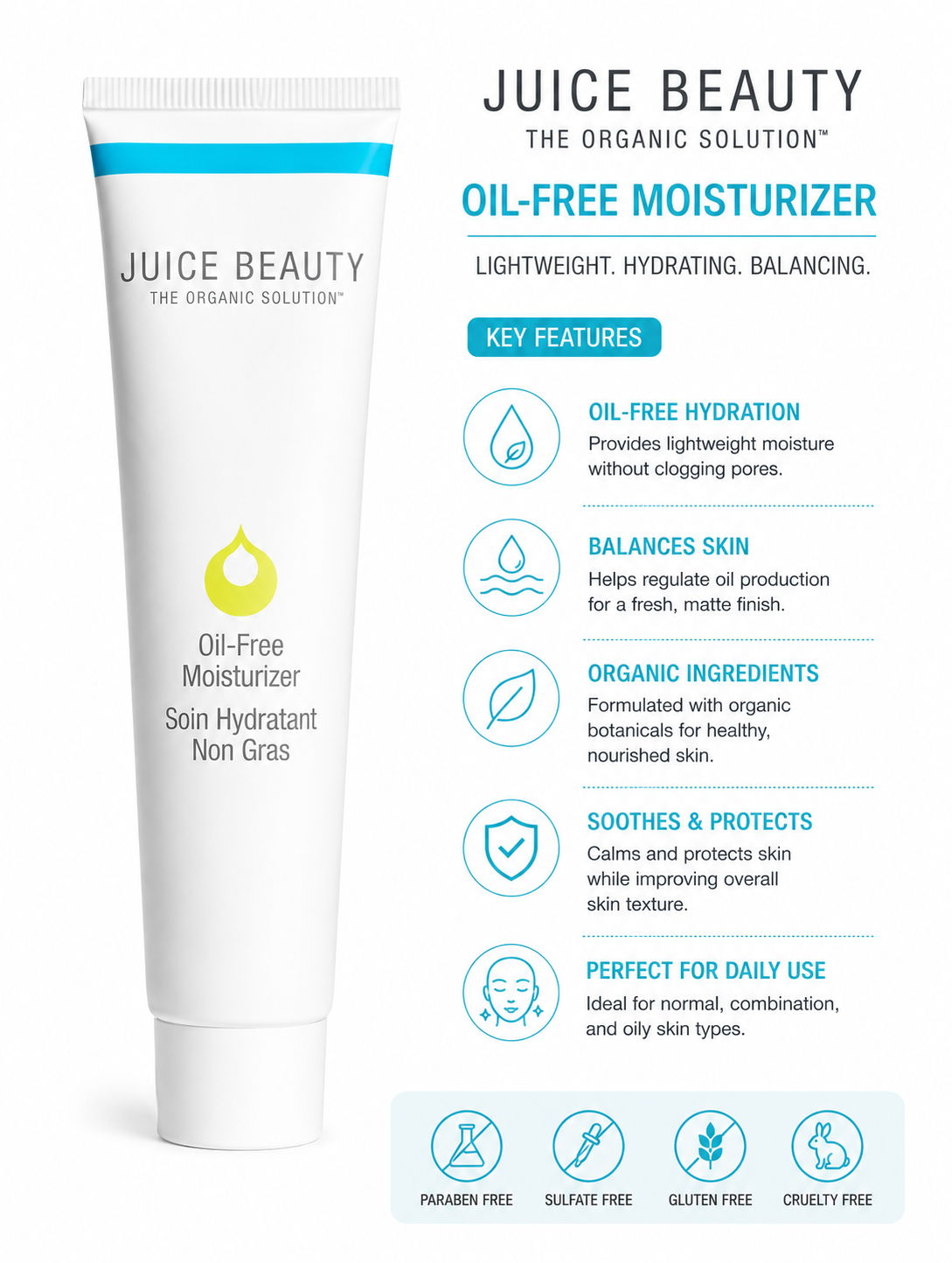 Juice Beauty,Juice Beauty Moisturizer,Oil Free Moisturizer,lightweight Moisturizer,Face Moisturizer,Hydrating Moisturizer,Daily Moisturizer,Oily Skin Moisturizer,Combination Skin Moisturizer,Acne Prone Skin,Non Greasy Moisturizer - Makeupstashpk