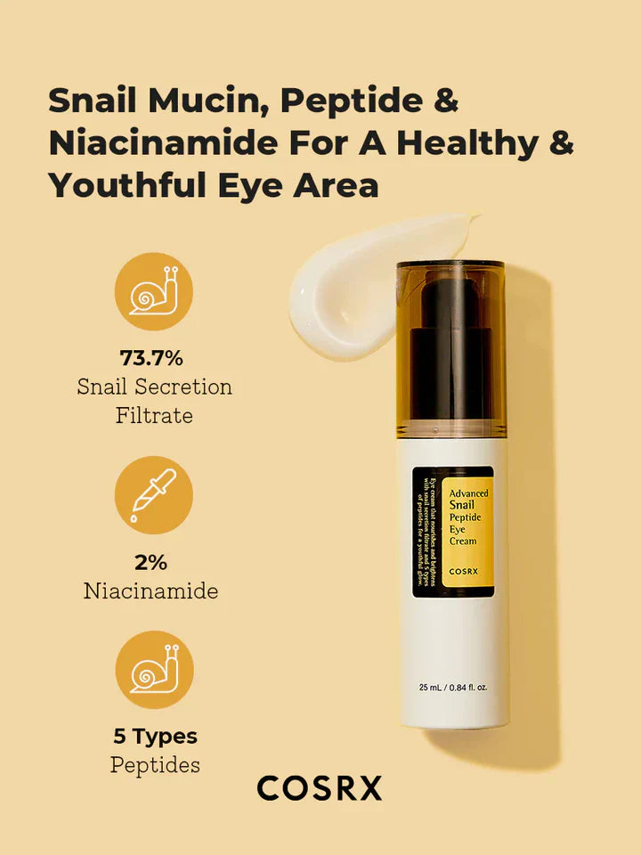 COSRX Advanced Snail Peptide Eye Cream 25ML – Brightening & Anti-Aging Under Eye Cream