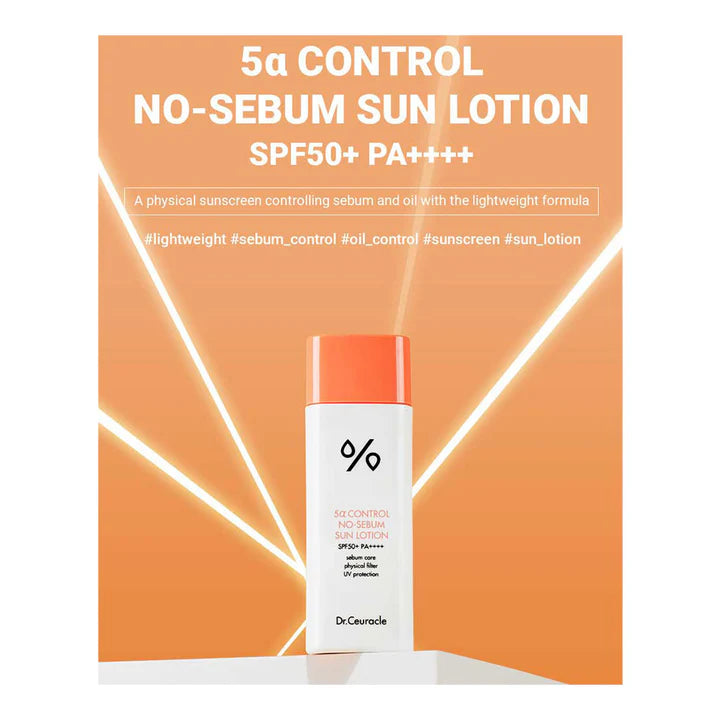 Dr. Ceuracle - 5a Control No Sebum Sun Lotion SPF50+PA++++ 50ml - Makeup Stash Pakistan

