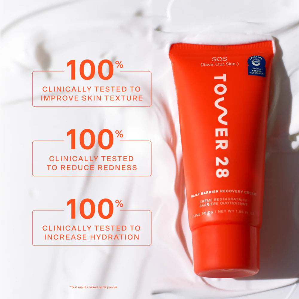 Tower 28 SOS Daily Barrier Recovery Cream 20ml – Hydrating Repair Moisturizer for Sensitive Skin
