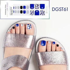 Gel Nail Strips, Shiny Triangle Nails, Glitter Nail Strips, Press On Nails, DIY Nail Art, Salon Nails at Home, Ultra Shine Nails, Sparkle Nails, Nail Fashion, Long Lasting Nail Strips, Easy Nail Kit, No UV Nails - Makeup Stash Pakistan