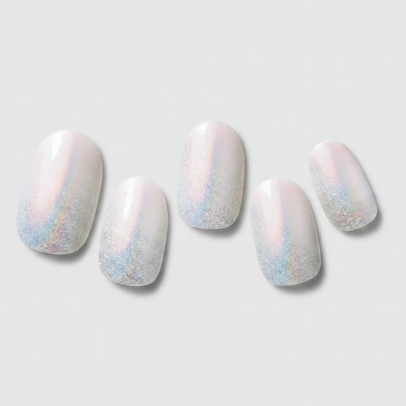 gel nail strips, Silver Marine nails, DGST53, ultra shine nails, press on gel strips, salon nails at home, easy nail strips, long lasting manicure, metallic nail strips, nail art strips, gel manicure alternative - Makeup Stash Pakistan
