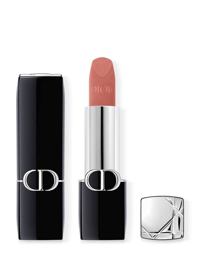 Dior Rouge Dior Mini Lipstick, Dior Mini Lipstick 100 Nude Look, Dior Nude Lipstick, Travel Size Lipstick, Luxury Lipstick, Satin Finish Lipstick, Dior Beauty, Nude Lip Color, Designer Makeup, Long Lasting Lipstick, Mini Dior Lipstick - Makeupstashpk