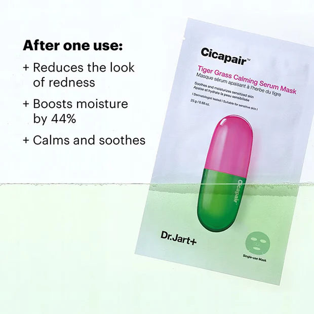 Dr.Jart Cica Tiger Grass Calming Mask Sheet 24ea - Makeup Stash Pakistan