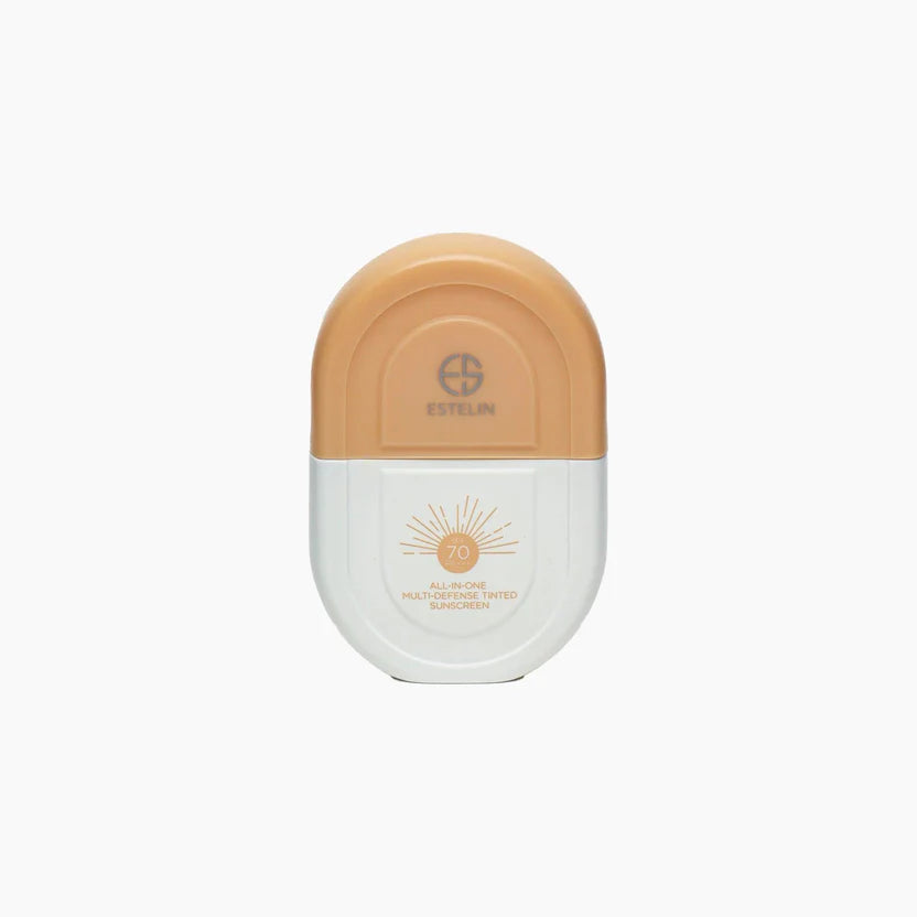 Estelin Sunscreen,Tinted Sunscreen SPF 70,Multi Defense Sunscreen,Estelin SPF 70 PA+++,Broad Spectrum Sunscreen,Face Sunscreen,Tinted Sunblock,Daily Sunscreen,High Protection Sunscreen,Sunscreen With Tint, Daily Sun Protection,No White Cast Sunscreen, Hydrating Tinted Sunscreen - Makeupstashpk