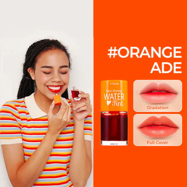 orange ade lip tint, korean lip tint, long lasting lip stain, k beauty lip tint, lightweight lip tint, gradient lips korea, natural lip stain, orange lip tint, etude house tint - Makeup Stash Pakistan