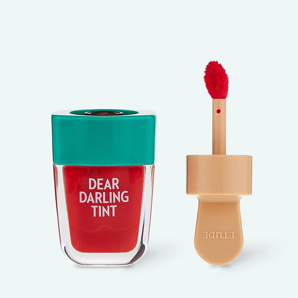 korean lip tint, water gel lip tint, rd307 ice cream tint, long lasting lip tint, etude house dear darling, k beauty lip tint, natural lip stain, gradient lip makeup, red lip tint korea - Makeup Stash Pakistan
