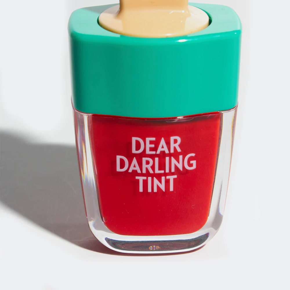 korean lip tint, water gel lip tint, rd307 ice cream tint, long lasting lip tint, etude house dear darling, k beauty lip tint, natural lip stain, gradient lip makeup, red lip tint korea - Makeup Stash Pakistan