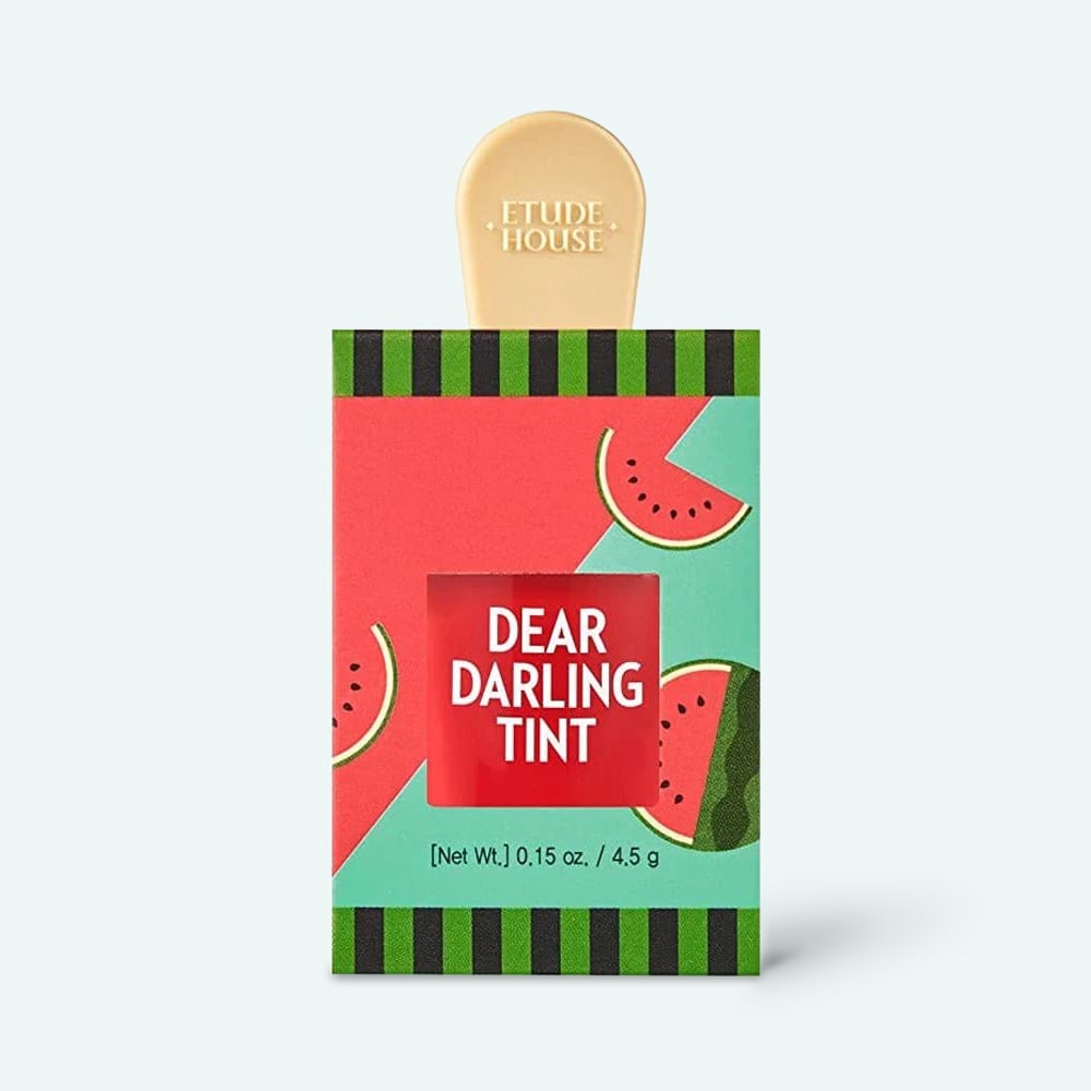 korean lip tint, water gel lip tint, rd307 ice cream tint, long lasting lip tint, etude house dear darling, k beauty lip tint, natural lip stain, gradient lip makeup, red lip tint korea - Makeup Stash Pakistan