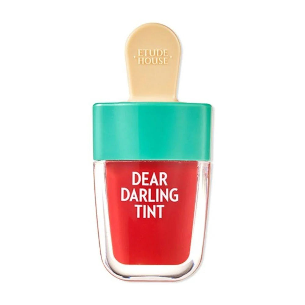korean lip tint, water gel lip tint, rd307 ice cream tint, long lasting lip tint, etude house dear darling, k beauty lip tint, natural lip stain, gradient lip makeup, red lip tint korea - Makeup Stash Pakistan