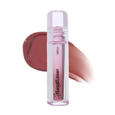 Etude House lip tint, nude lip tint, beige lip tint, Over Glowy Tint, glossy lip tint, Korean lip tint, hydrating lip tint, K-beauty makeup, nude glossy lips, non sticky lip tint, everyday nude lipstick, soft glam lip tint - Makeup Stash Pakistan
