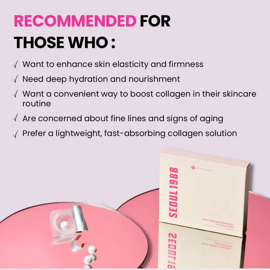 K-secret – Seoul 1988 Boosting Ball: Collagen 100% Capsule 7ea -Makeup Stash Pakistan