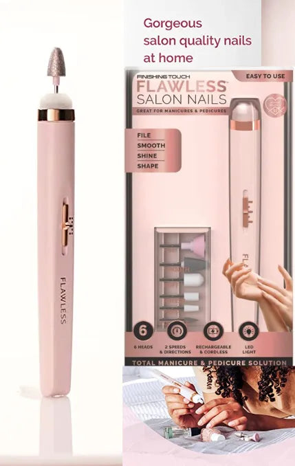 Finish Touch Flawless, Finish Touch Salon Nails Machine, Electric Nail File, Nail Machine, Nail Drill, Nail Buffer, Nail Polisher, Manicure Kit, Pedicure Kit, Professional Nail Care, Acrylic Nail File, Gel Nail File, Nail Grooming Tool, Home Nail Kit - Makeupstashpk