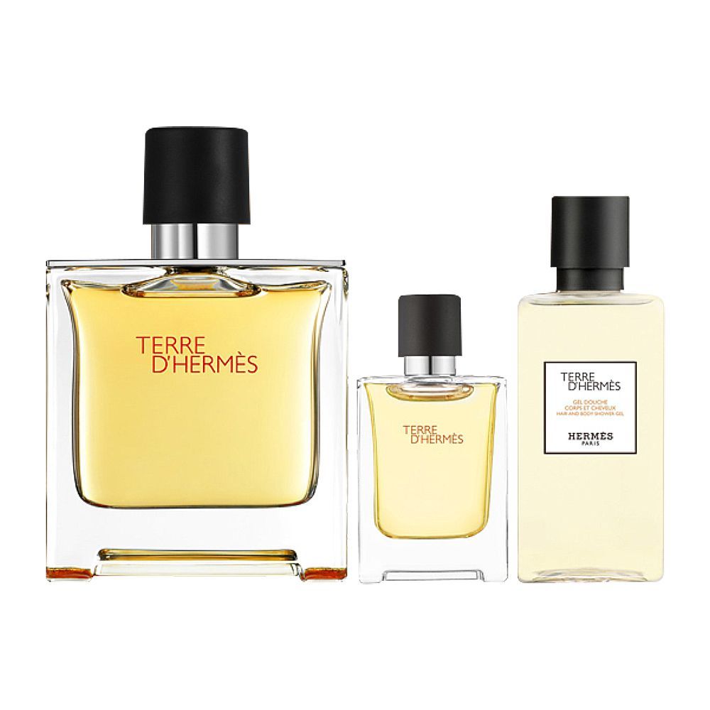 Terre D Hermes Perfume 3S Set (75Ml+5Ml+40Ml S/Gel) - Makeup Stash Pakistan