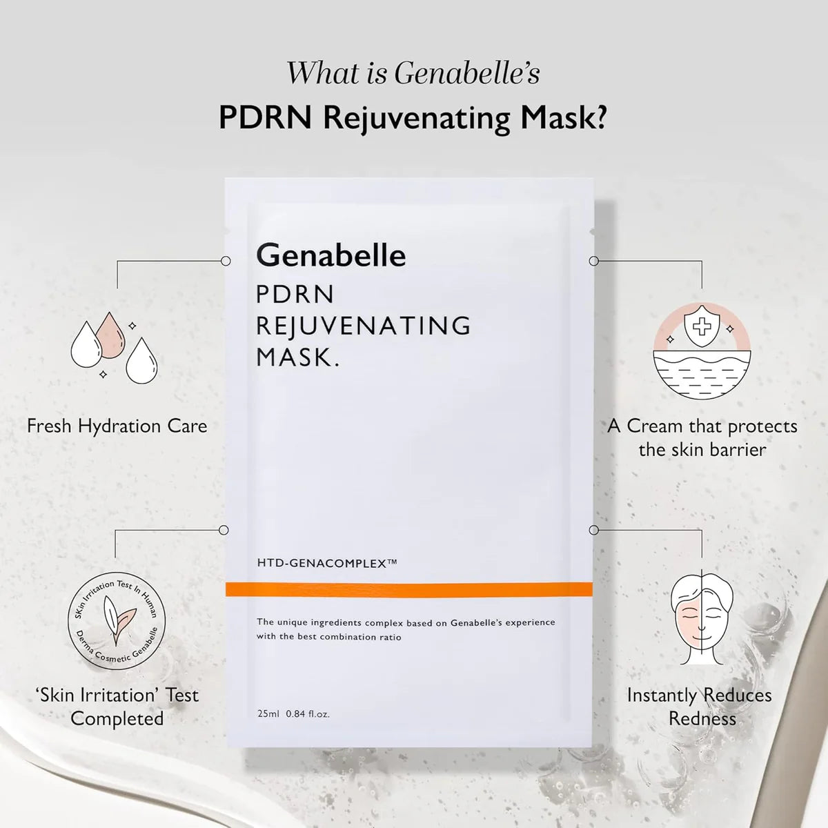 Genabelle PDRN mask, hydrating sheet mask, skin repair mask, Korean sheet mask, glow boosting mask, anti aging face mask, PDRN skincare, best hydrating face mask, Makeupstashpk