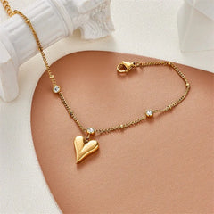 Heart,Stone,Bracelet,Luxury,Elegant,chain,comfortable fit,Lightweight,durable,Makeup Stash Pakistan