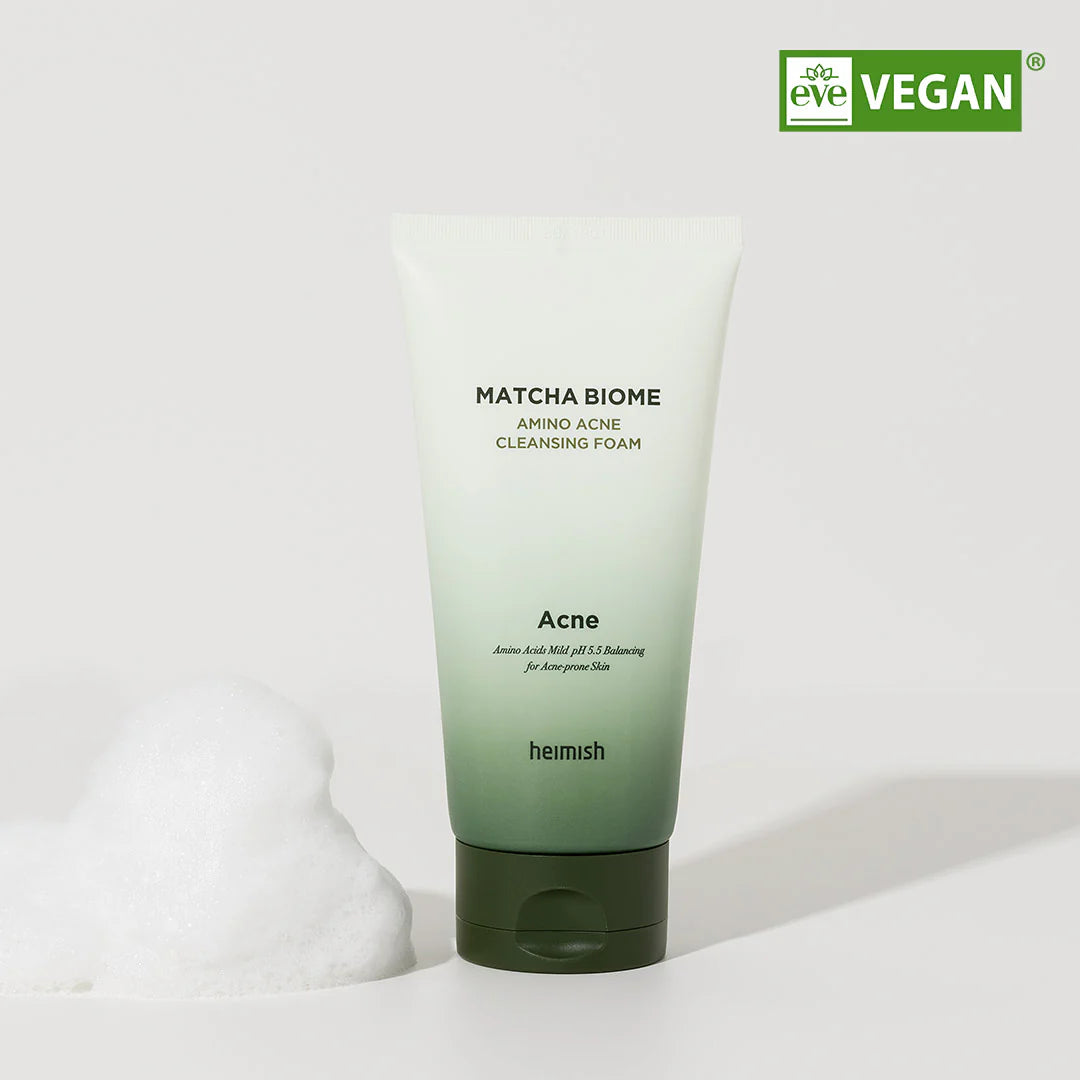 Heimish Matcha Biome, Matcha Biome Amino Acne Cleansing Foam, Heimish Face Wash, Acne Cleansing Foam, Korean Cleanser, Korean Face Wash, Matcha Cleanser, Amino Acid Cleanser, Acne Care Cleanser, Gentle Facial Cleanser, Sensitive Skin Face Wash, Oily Skin Cleanser, Deep Cleansing Foam, Pore Cleansing Face Wash, -Makeup Stash Pakistan