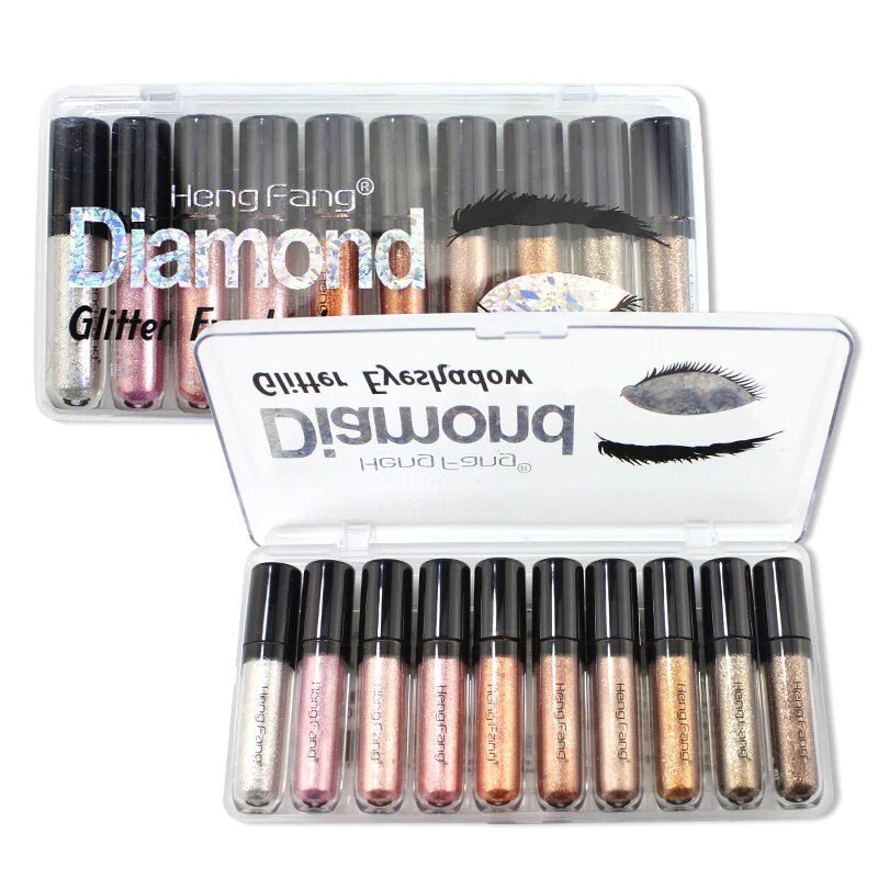 Heng Fang Glitter Eyeshadows Set of 10 - Makeup Stash Pakistan