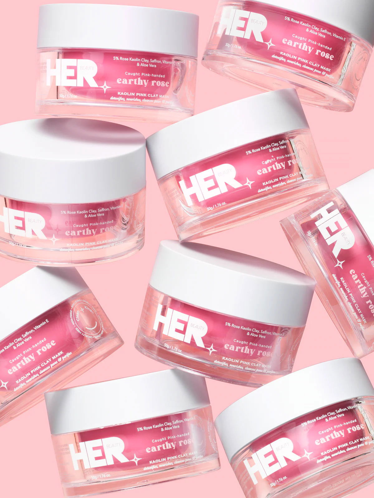 Her Beauty Earthy Rose Kaolin Pink Clay Mask - Makeup Stash Pakistan